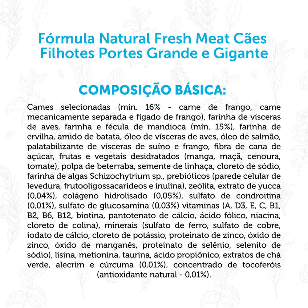 Ração Seca Fórmula Natural Fresh Meat Cães Filhotes Raças Grandes e Gigantes - 12Kg