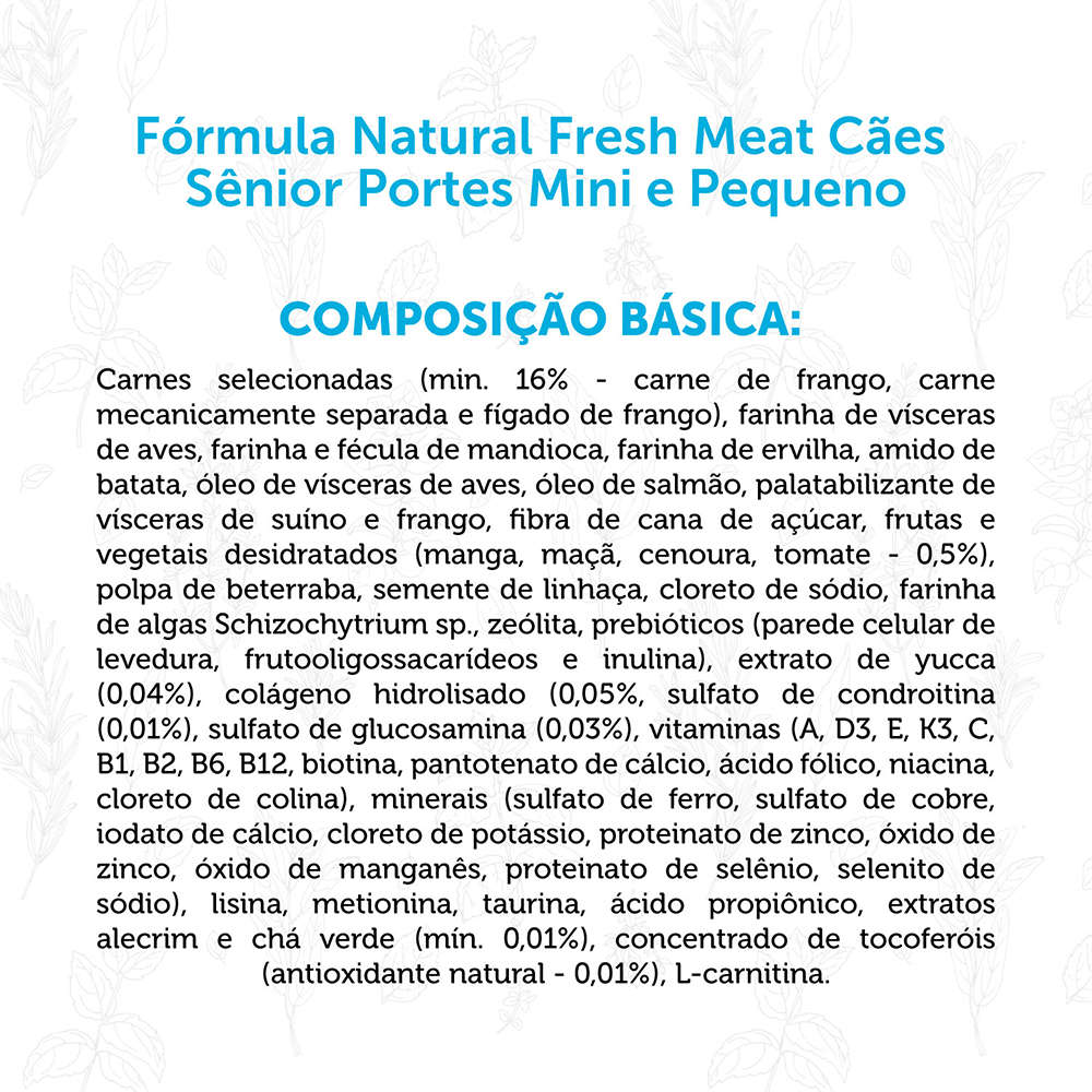 Ração Seca Fórmula Natural Fresh Meat Cães Sênior Raças Mini e Pequena - 2,5Kg