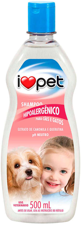 Shampoo I Love Pet Hipoalergênico para Cães e Gatos - 500 mL