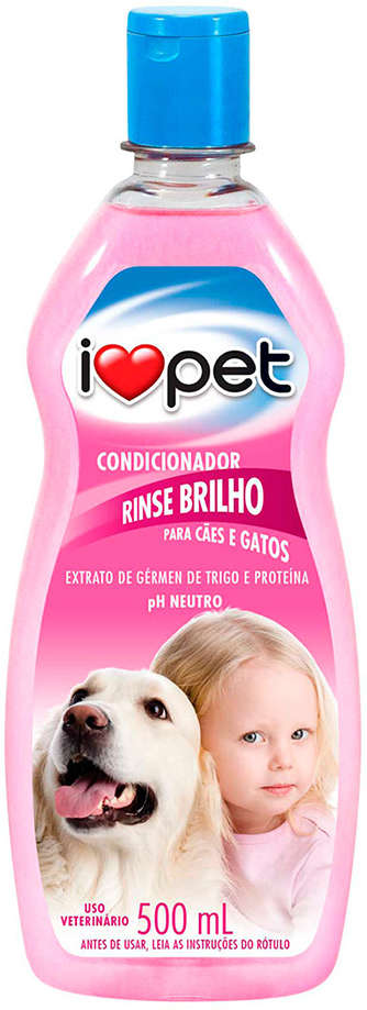 Condicionador I Love Pet Rinse Brilho para Cães e Gatos - 500 mL