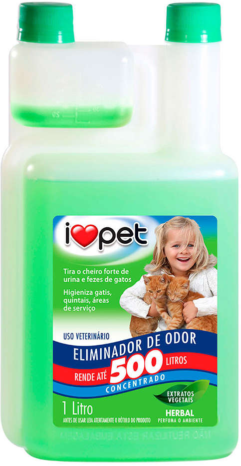 Eliminador de Odor I Love Pet Concentrado Herbal para Ambientes - 1 Litro