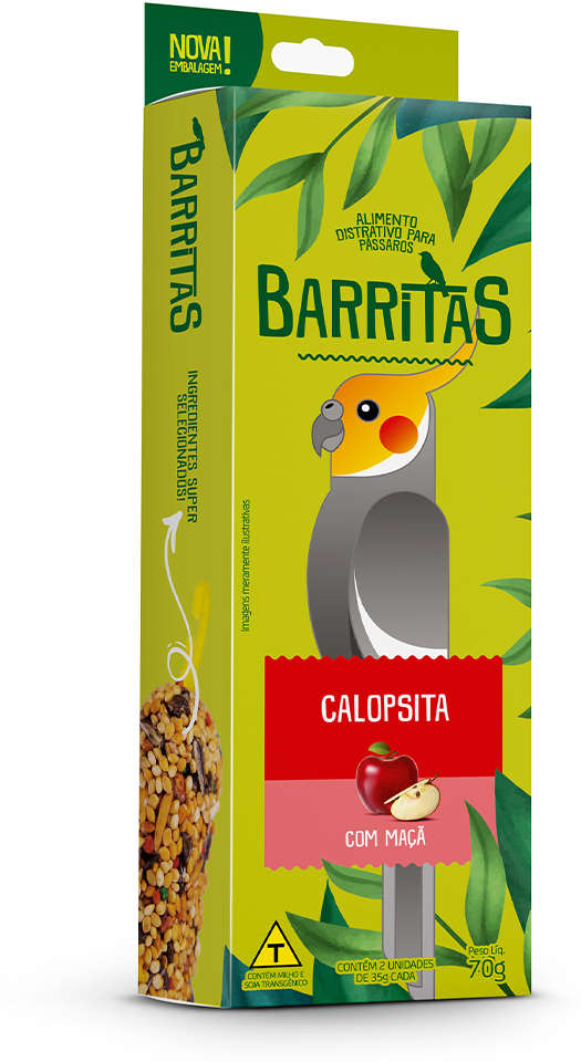 Barritas Zootekna com Maçã para Calopsita e Agapornis - 70 g