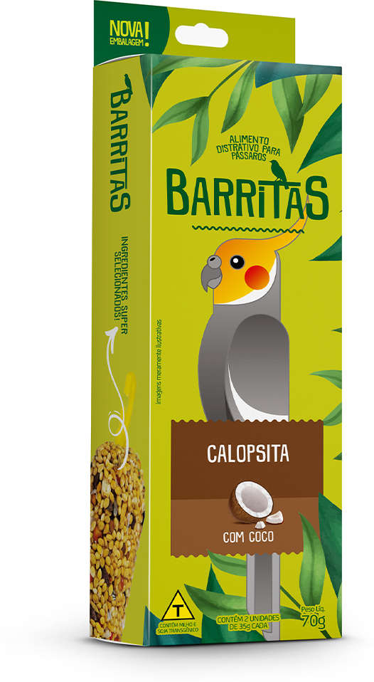 Barritas Zootekna com Coco para Calopsita e Agapornis - 70 g