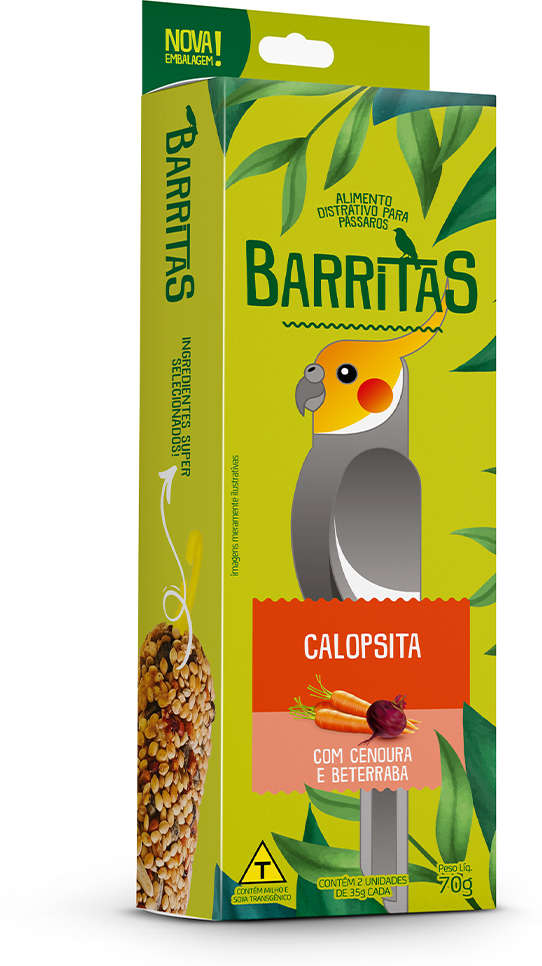 Barritas Zootekna com Cenoura e Beterraba para Calopsita e Agapornis - 70 g