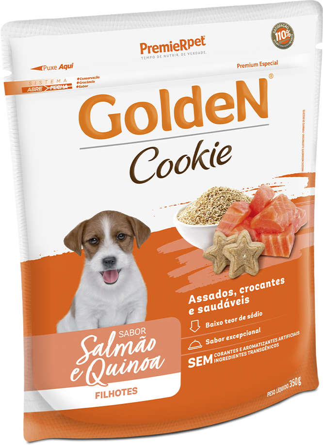 Biscoito PremieR para Cães Filhotes Porte Pequeno e Médio Sabor Quinoa e Salmão - 350g