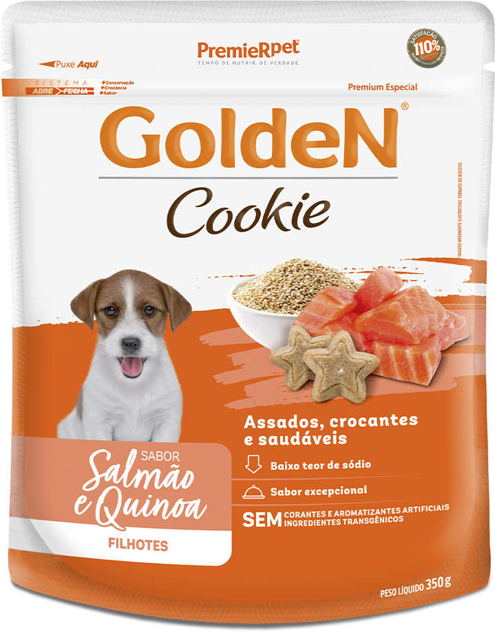 Biscoito PremieR para Cães Filhotes Porte Pequeno e Médio Sabor Quinoa e Salmão - 350g