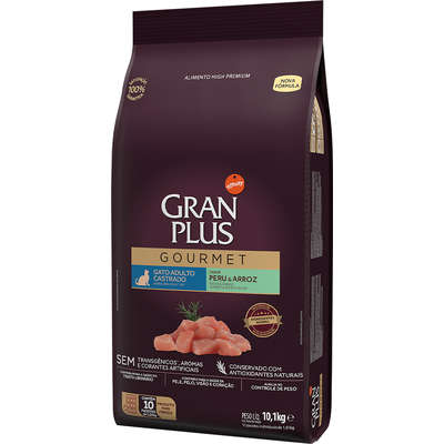 Ração Seca Affinity GranPlus Gourmet Peru & Arroz para Gatos Castrados