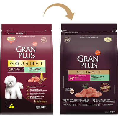 Ração Seca Affinity GranPlus Gourmet Peru & Arroz para Cães Adultos Raças Mini