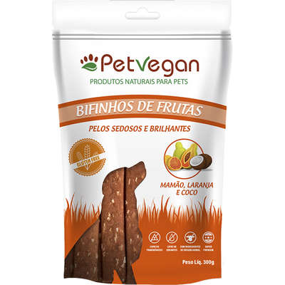 Bifinho PetVegan Natural Mamão Laranja e Coco para Cães
