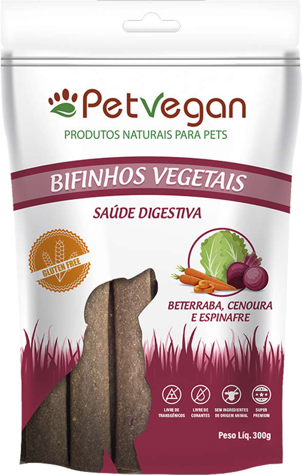 Bifinho PetVegan para Cães Sabor Beterraba e Cenoura - 300g
