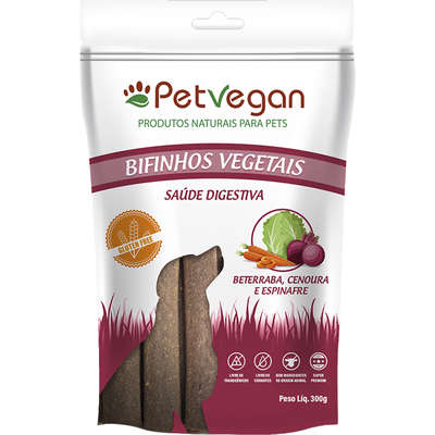 Bifinho PetVegan Vegetais Cenoura Espinafre e Beterraba para Cães