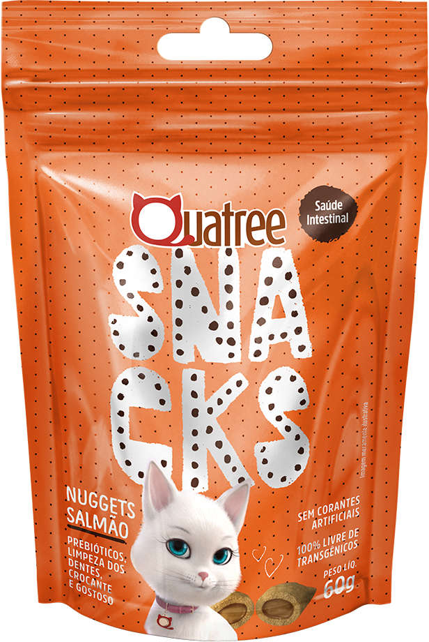 Kit Snack Quatree para Gatos Adultos Sabor Salmão - 3 Unidades