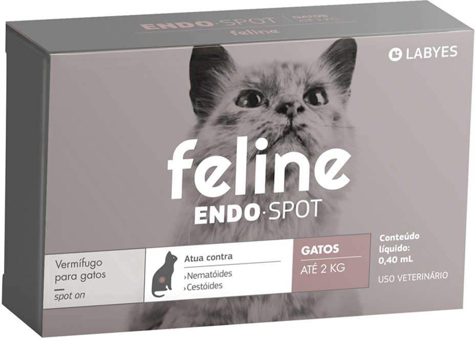 Vermífugo Labyes Feline Endospot para Gatos até 2Kg - 0,40 mL