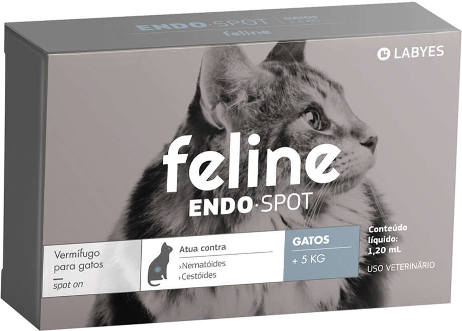 Vermífugo Labyes Feline Endospot para Gatos acima de 5Kg - 1,20 mL