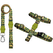 Kit Guia Premium + Peitoral H Dog Trip Brasil Masked para Cães - Tam. G