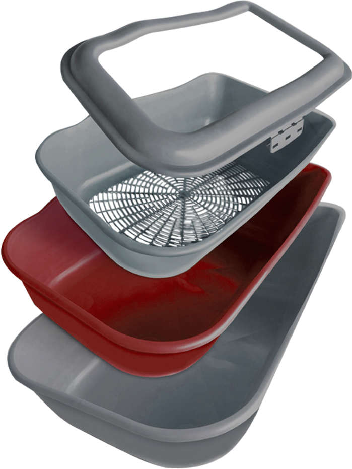 Bandeja Sanitária Durapets Furbox Vermelha para Gatos - Tam. Único