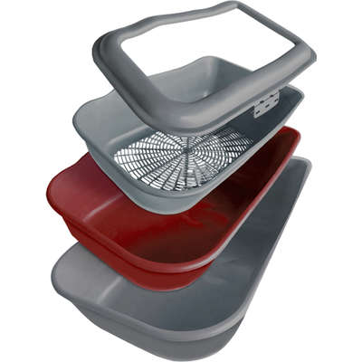 Bandeja Sanitária Durapets Furbox Vermelha para Gatos