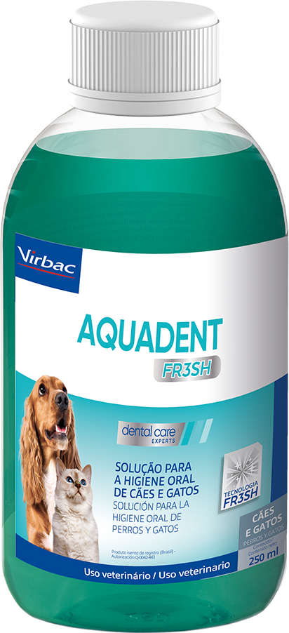 Solução para Higiene Oral Virbac Aquadent Fr3sh para Cães e Gatos - 250 mL