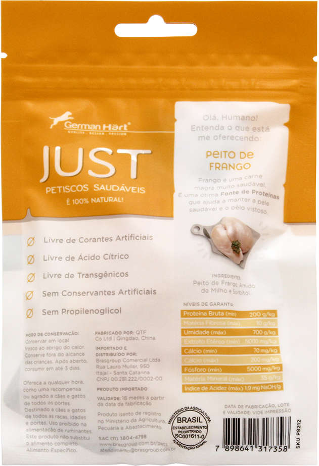 Petisco Just para Cães Sabor Frango Cozido - 55g