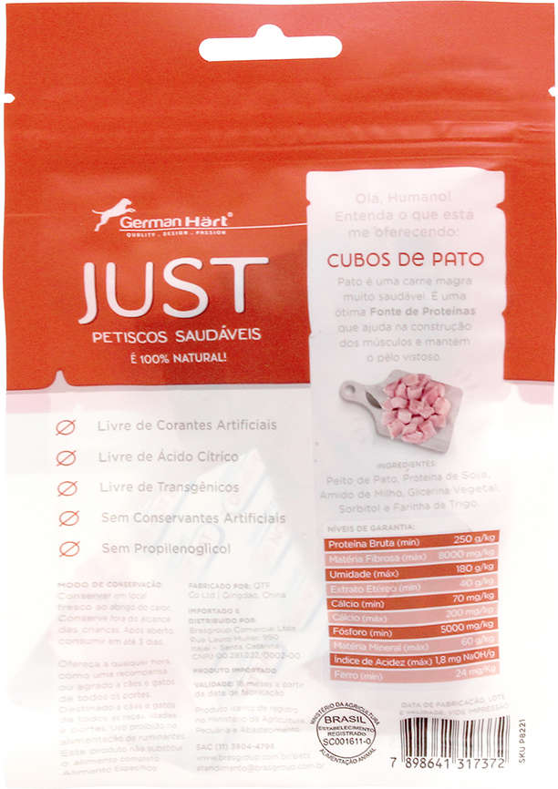 Petisco Just para Gatos Sabor Pato - 55g