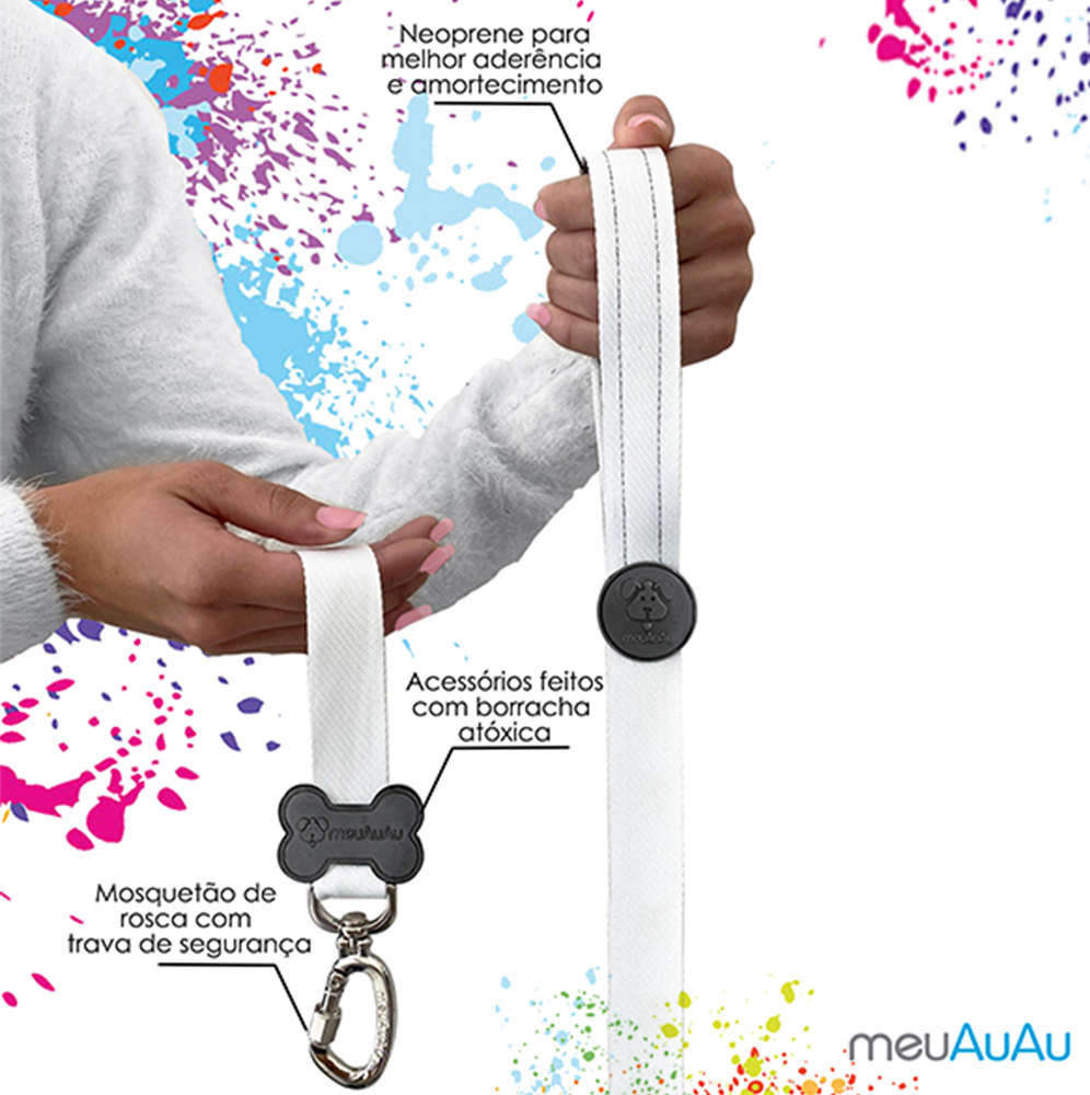 Peitoral H e Guia Pets Azul para Cães - Tam. M