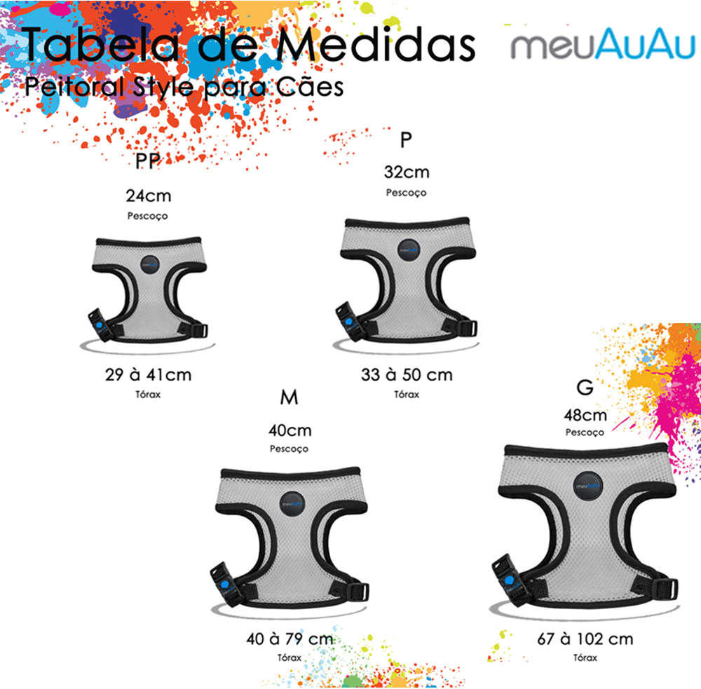 Peitoral Mesh Bidu Azul para Cães - Tam. G