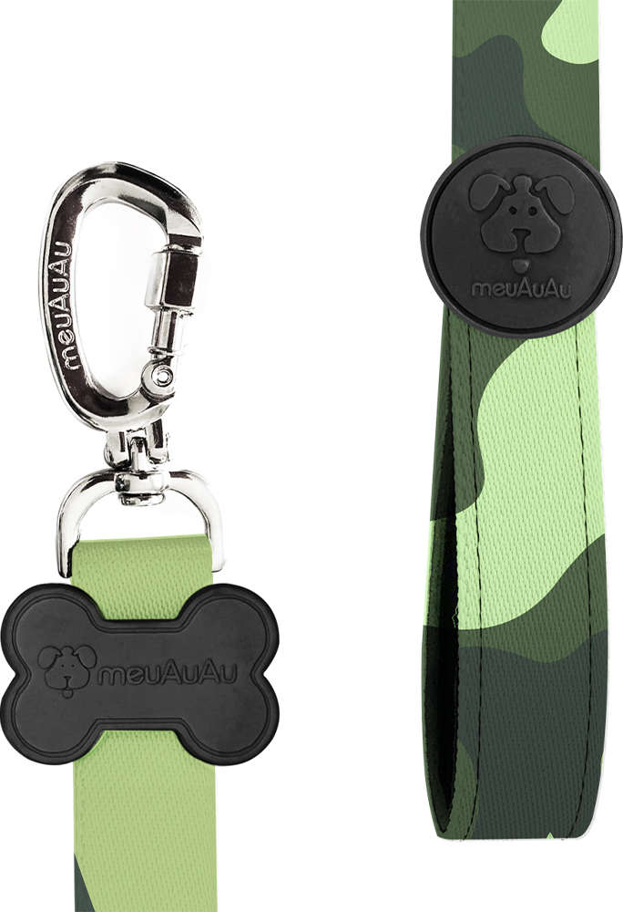 Peitoral H e Guia Camuflada para Cães - Tam. M
