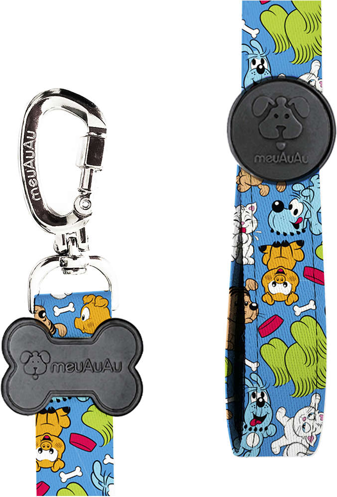 Peitoral H e Guia Pets Azul para Cães - Tam. M