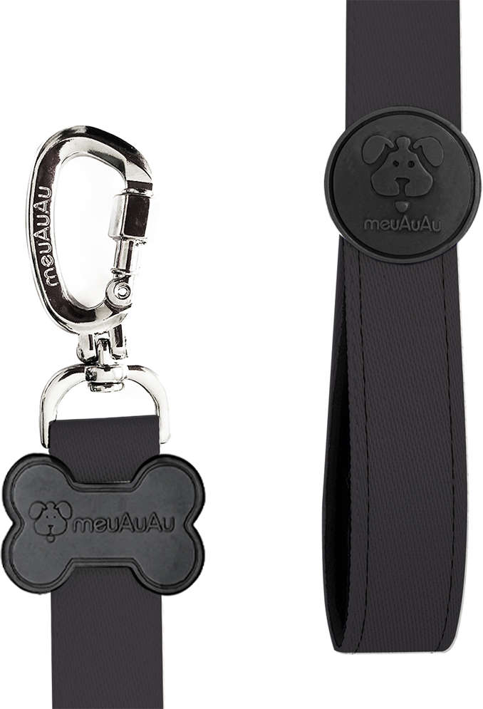 Conjunto Peitoral e Guia Preto para Cães - Tam. P
