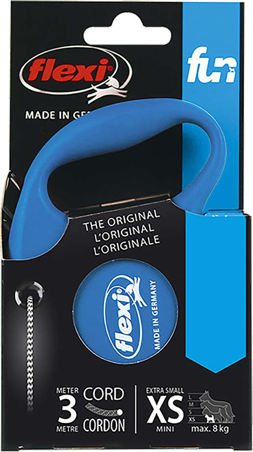 Guia Retrátil Corda FUN Azul - Tam. PP
