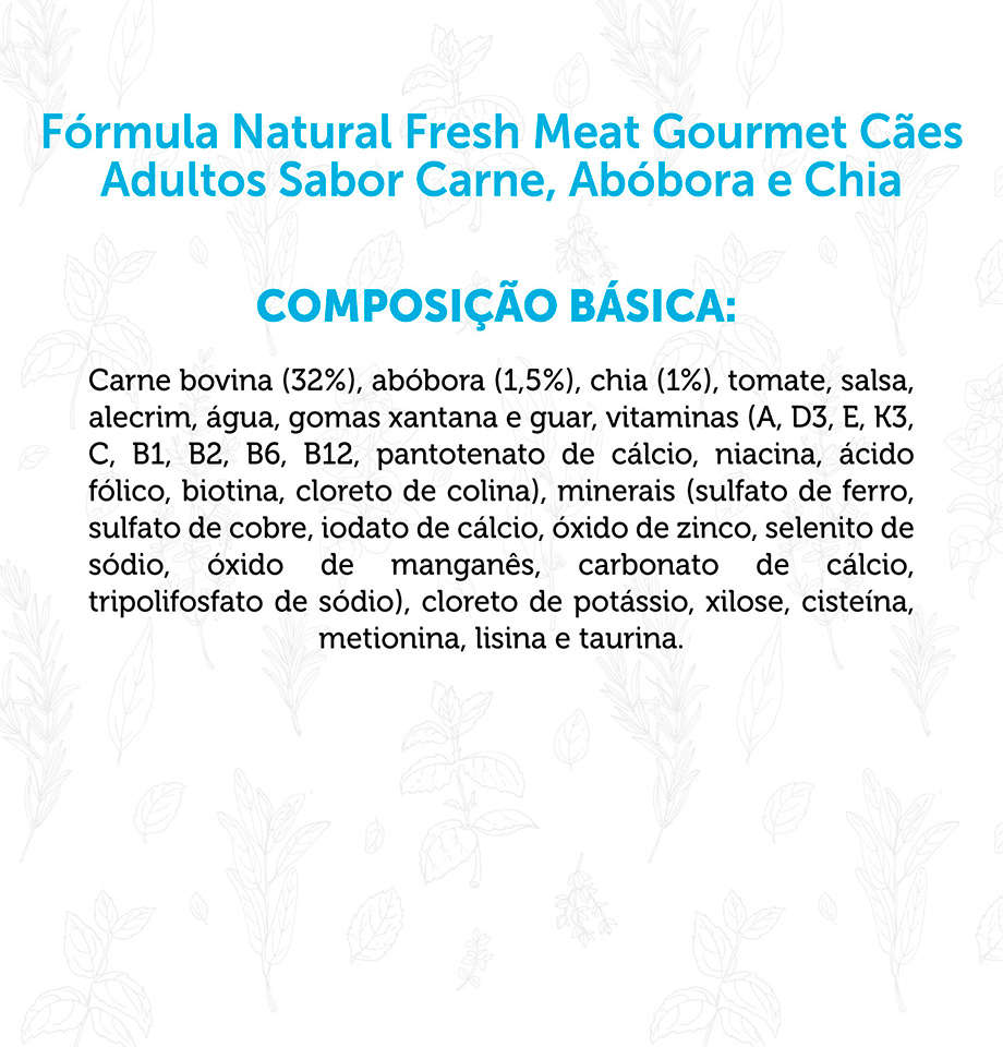 Ração Úmida Fórmula Natural Fresh Meat Gourmet Carne, Abóbora e Chia para Cães Adultos - 70 g