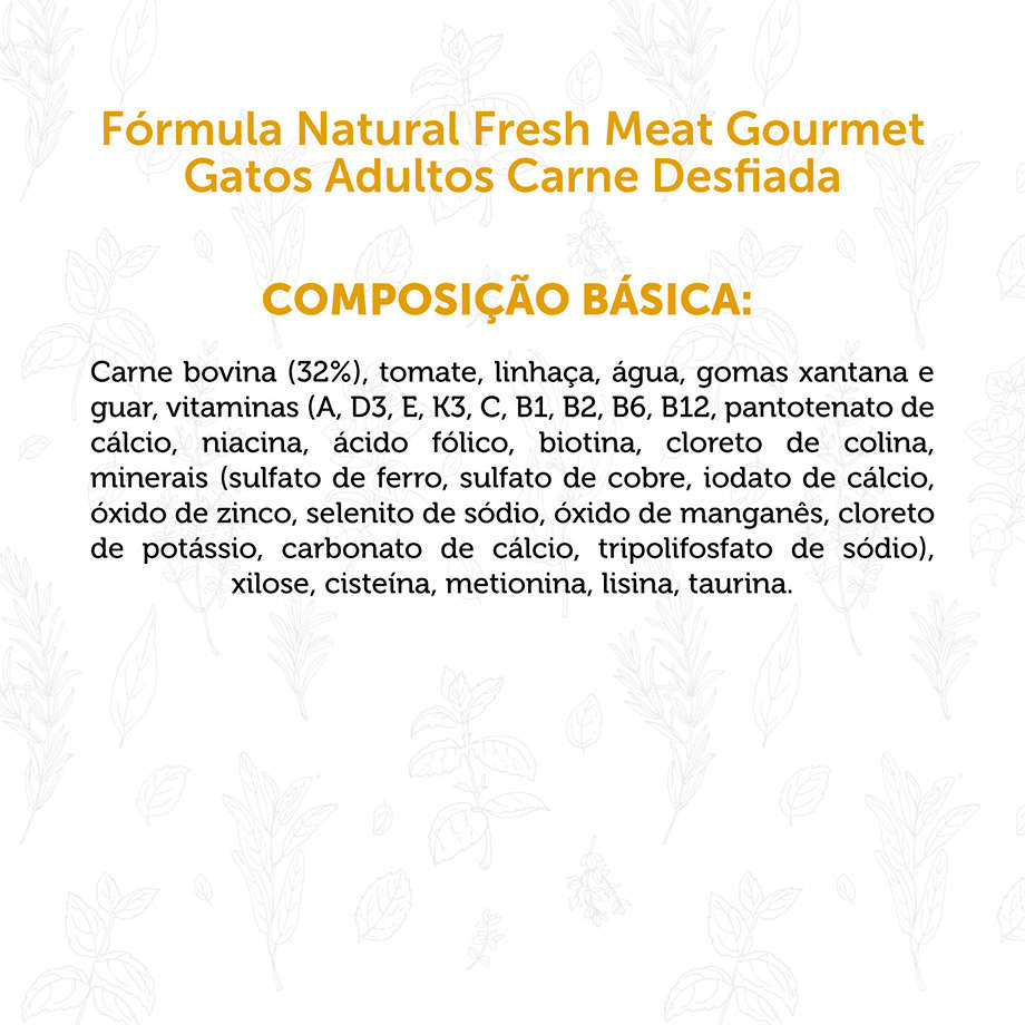Ração Úmida Fórmula Natural Fresh Meat Gourmet Carne Desfiada para Gatos Adultos - 70 g