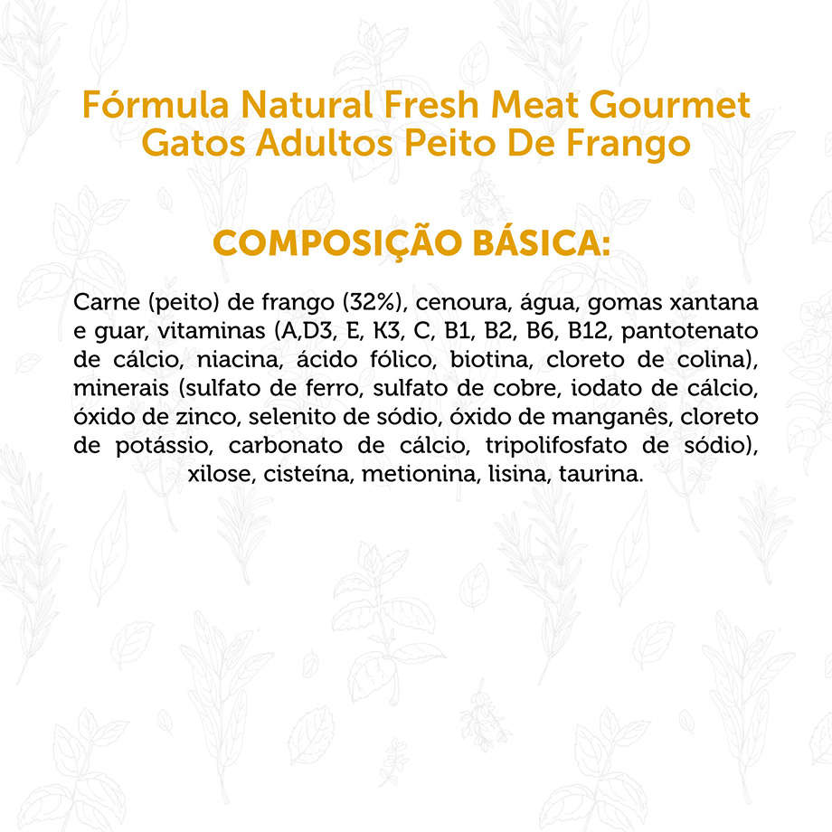 Ração Úmida Fórmula Natural Fresh Meat Gourmet Peito de Frango para Gatos Adultos - 70 g