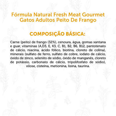 Ração Úmida Fórmula Natural Fresh Meat Gourmet Peito de Frango para Gatos Adultos