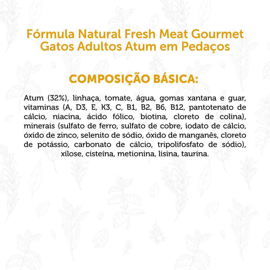 Ração Úmida Fórmula Natural Fresh Meat Gourmet Atum em Pedaços para Gatos Adultos - 70 g