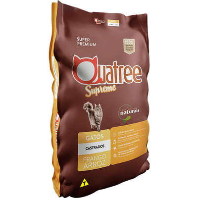 Ração Seca Quatree Supreme Frango e Arroz Gatos Castrados