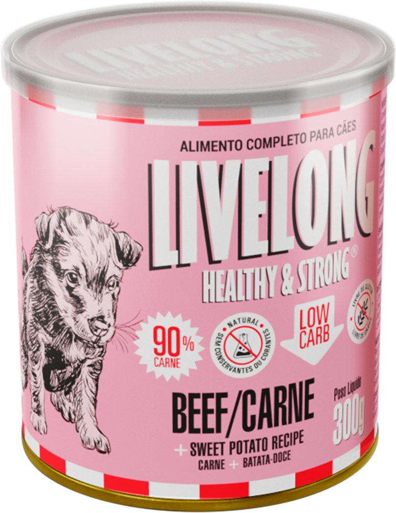 Alimento Natural Livelong Carne para Cães - 300 g