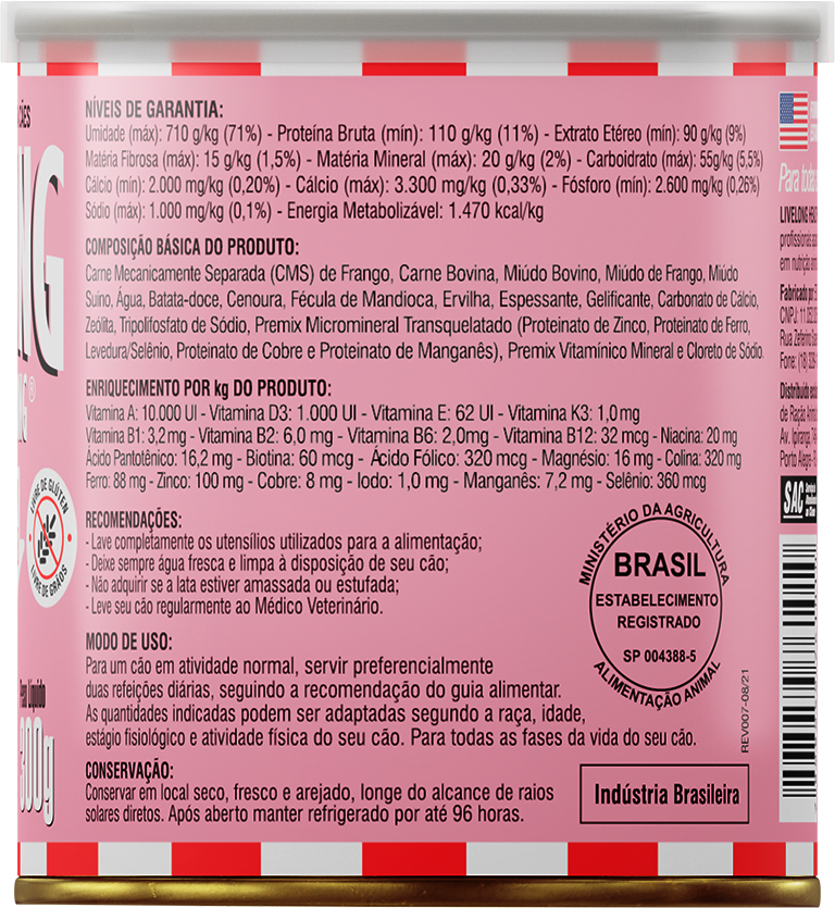 Alimento Natural Livelong Carne para Cães - 300 g