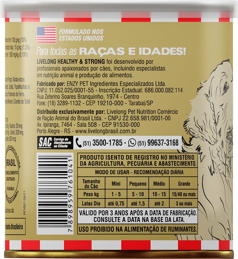 Alimento Natural Livelong Frango para Cães - 300 g