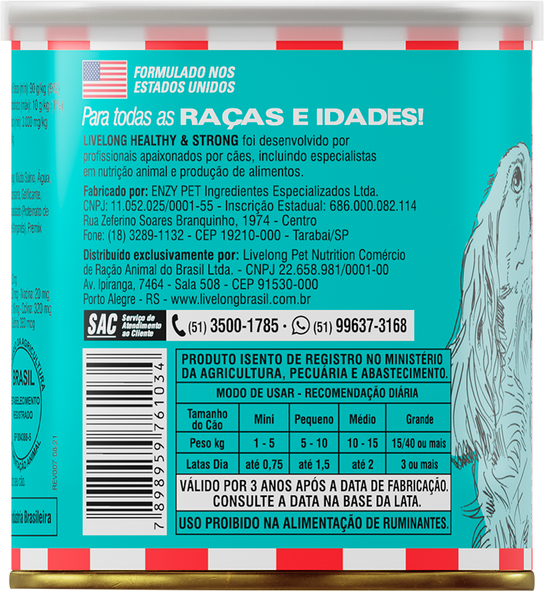 Alimento Natural Livelong Peixe para Cães - 300 g