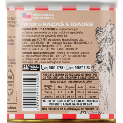 Alimento Natural Livelong Sabor Javali para Cães