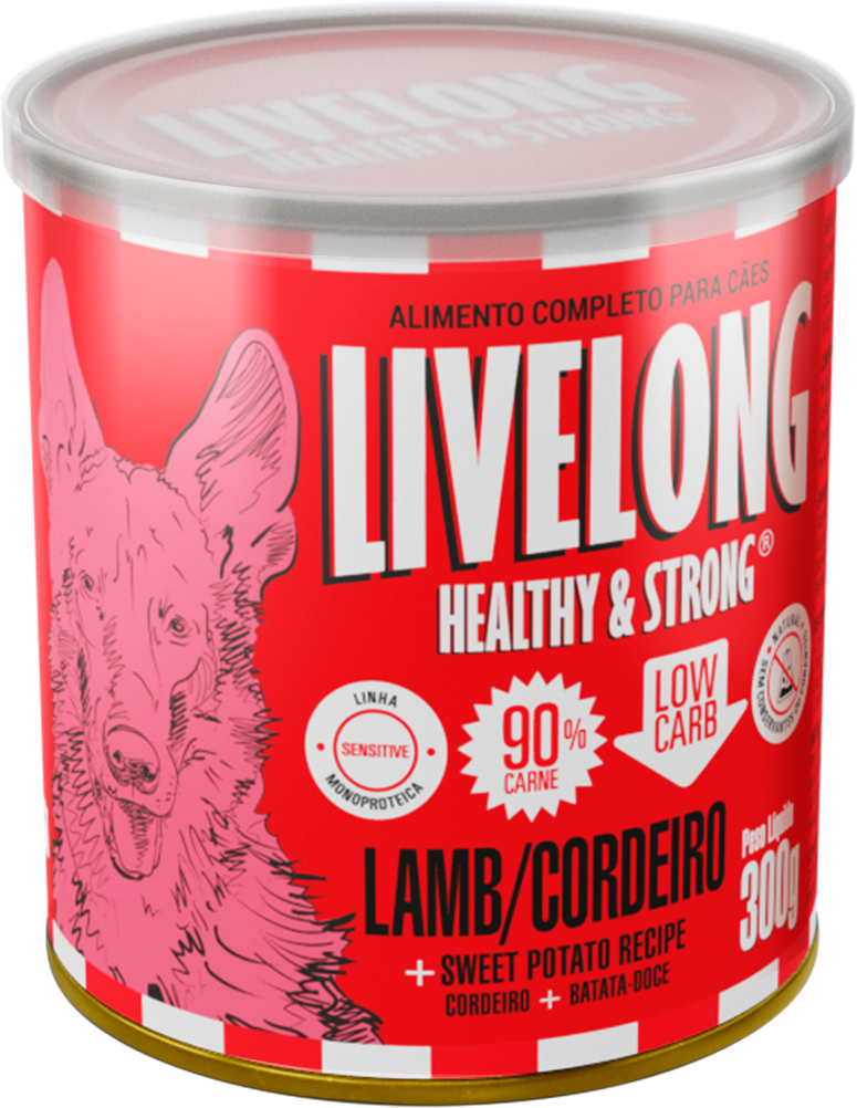 Alimento Natural Livelong Cordeiro para Cães - 300 g
