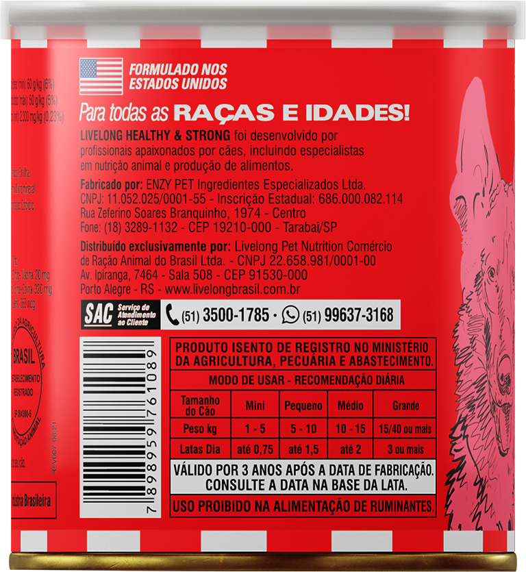 Alimento Natural Livelong Cordeiro para Cães - 300 g