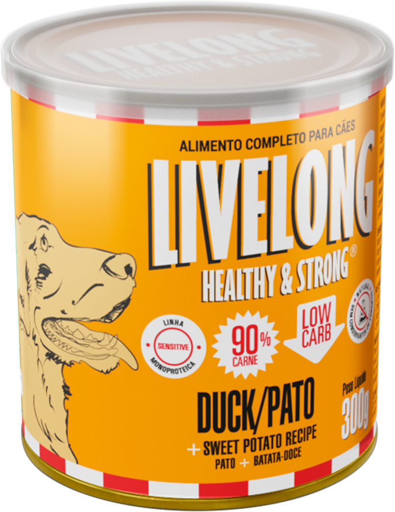 Alimento Natural Livelong Pato para Cães - 300 g