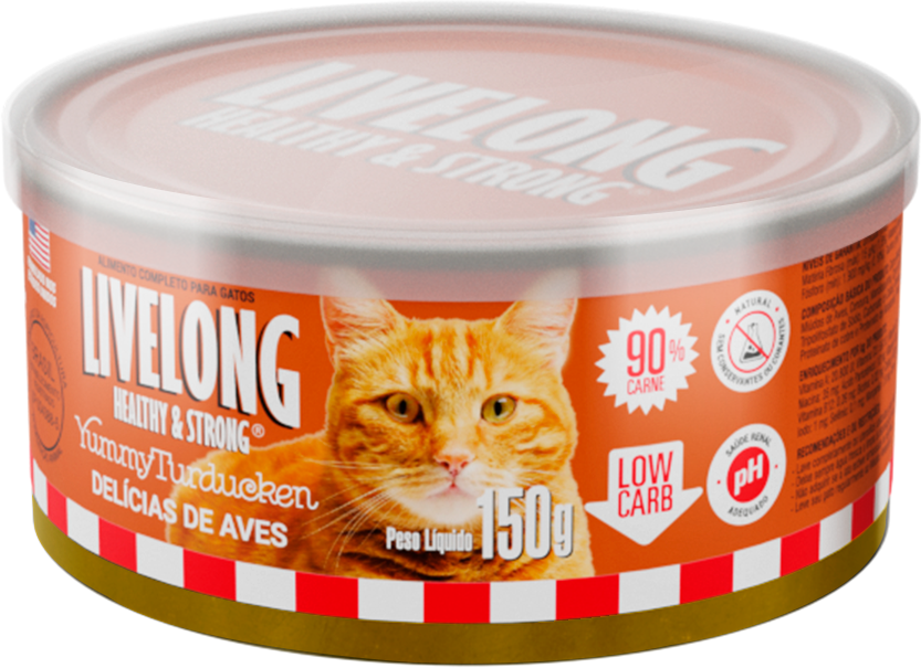 Alimento Natural Livelong Delícias de Aves para Gatos - 150 g