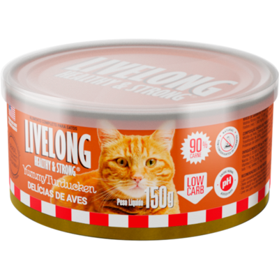 Alimento Natural Livelong Sabor Delícias de Aves para Gatos