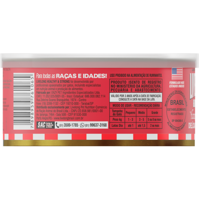 Alimento Natural Livelong Sabor Delícias de Carne para Gatos