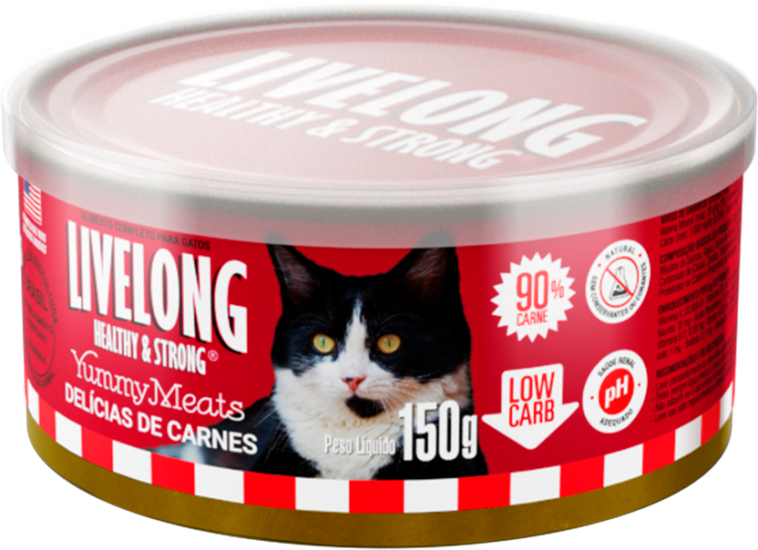 Alimento Natural Livelong Delícias de Carne para Gatos - 150 g