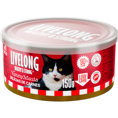 Alimento Natural Livelong Sabor Delícias de Carne para Gatos