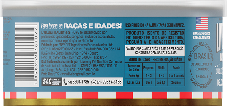 Alimento Natural Livelong Delícias do Mar para Gatos - 150 g